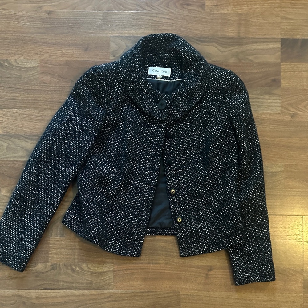 Calvin Klein Black Tweed Women's Blazer